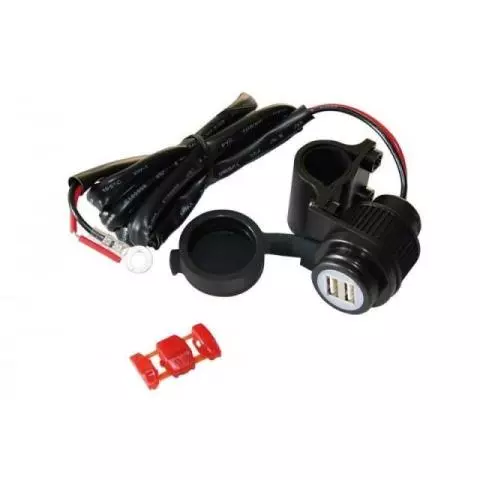 Prise USB moto double charge RAPIDE 3.0A étanche multi-fixation BRAZOLINE -  Streetmotorbike