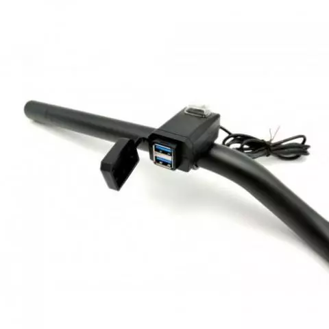 Prise USB moto double charge RAPIDE 3.0A étanche multi-fixation