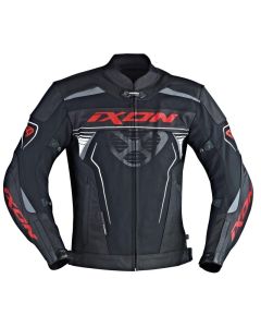Blouson semi-cuir moto homme IXON FRANTIC Noir Rouge