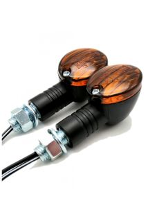Paire de clignotants moto BRAZOLINE MICRO FLASH 2 fumé à ampoule
