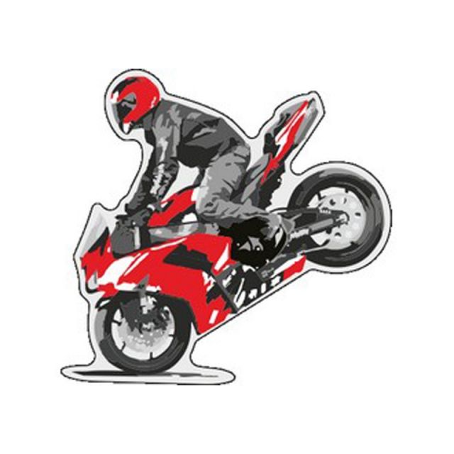 Label déco moto MOTO Rouge