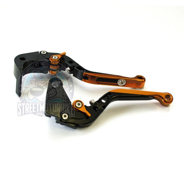 leviers moto Flip Up ajustable repliable SMB TRIUMPH #3 Noir orange