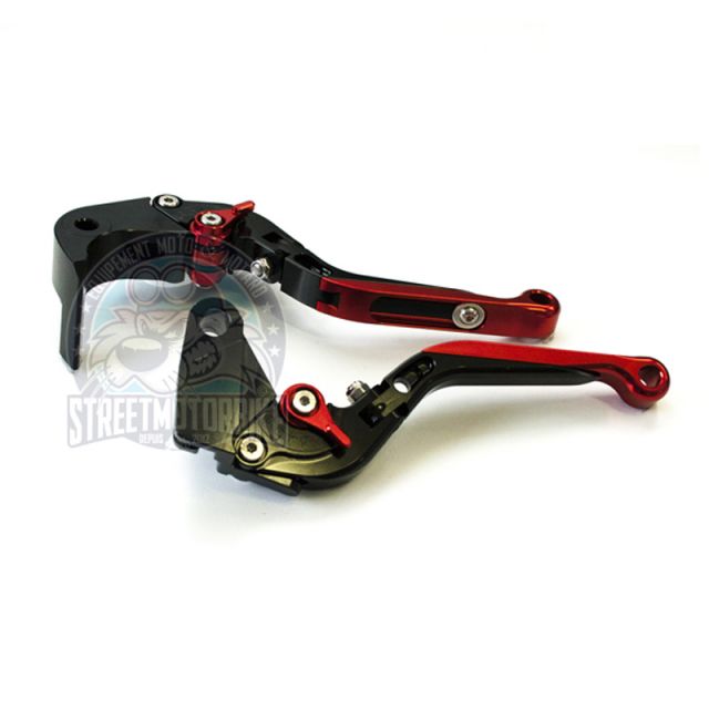 leviers moto Flip Up ajustable repliable SMB KAWASAKI #8 Noir rouge