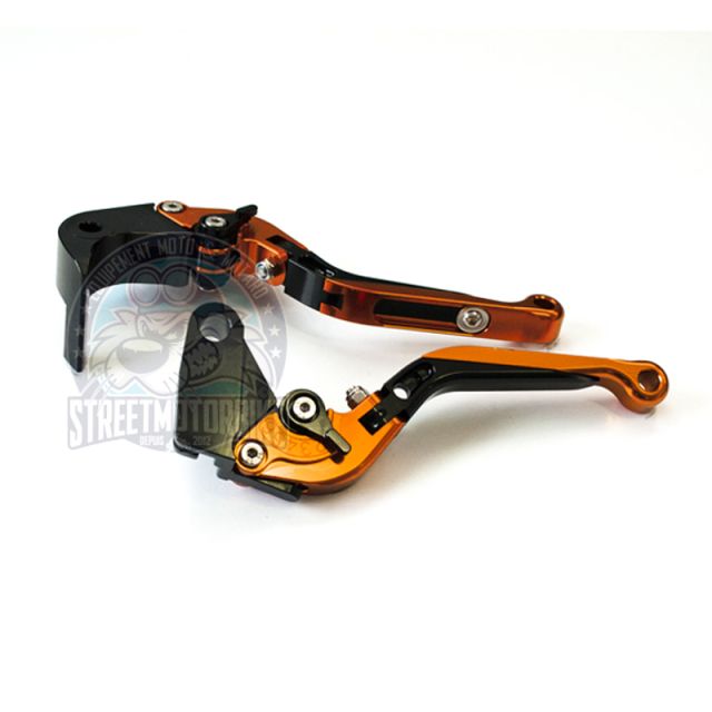 leviers moto Flip Up ajustable repliable SMB TRIUMPH #5 Orange noir orange