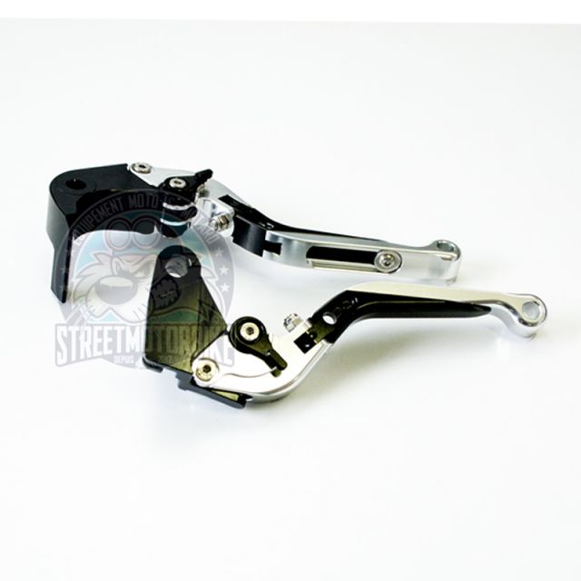 leviers moto Flip Up ajustable repliable SMB HONDA #4 Silver noir silver