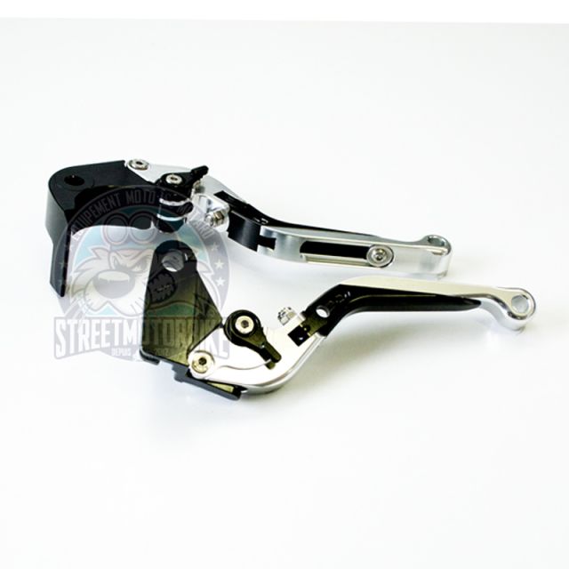 leviers moto Flip Up ajustable repliable SMB TRIUMPH #1 Silver noir silver
