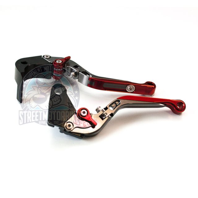 leviers moto Flip Up ajustable repliable SMB SUZUKI #7 Titane rouge