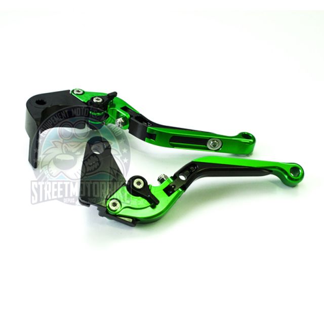leviers moto Flip Up ajustable repliable SMB SUZUKI #3 Vert noir vert