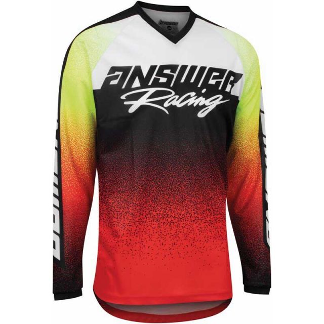 Maillot cross ANSWER A22 Syncron Prism rouge jaune fluo 