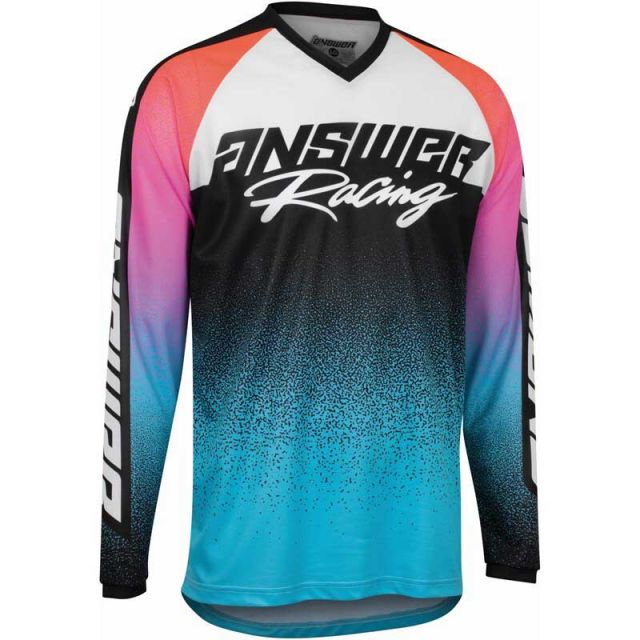 Maillot cross ANSWER A22 Syncron Prism turquoise orange fluo