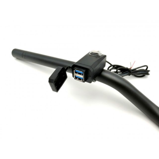 Prise USB moto double charge RAPIDE 3.0A étanche multi-fixation BRAZOLINE