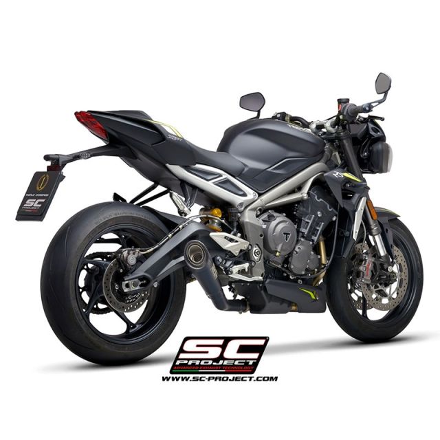 Silencieux moto SC PROJECT S1 Titane Black TRIUMPH STREET TRIPLE 765 S - R - RS 2020