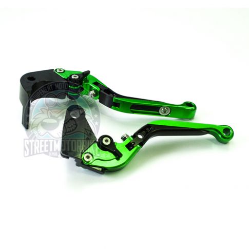 leviers moto Flip Up ajustable repliable SMB SUZUKI #1 vert noir vert