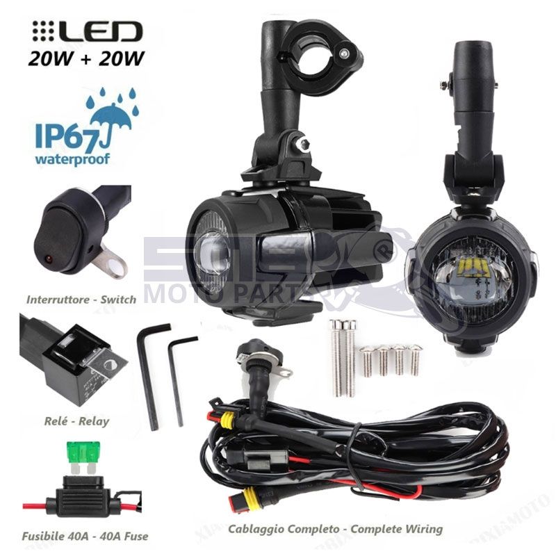 Kit phare additionnel Led SMB MOTO PARTS VISION 40w - Streetmotorbike