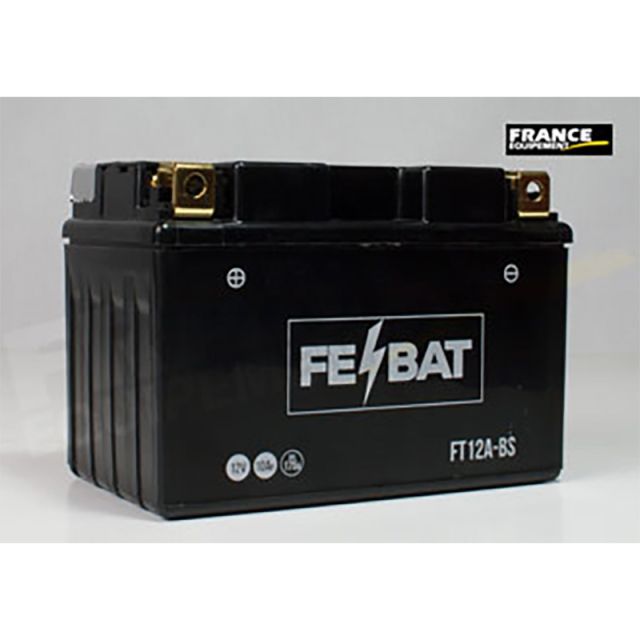 Batterie moto FRANCE EQUIPEMENT FE-BAT FT12A-BS acide sans entretien