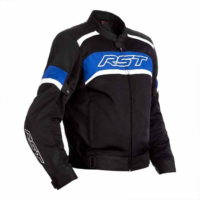 Blouson moto RST Pilot CE textile Noir Bleu