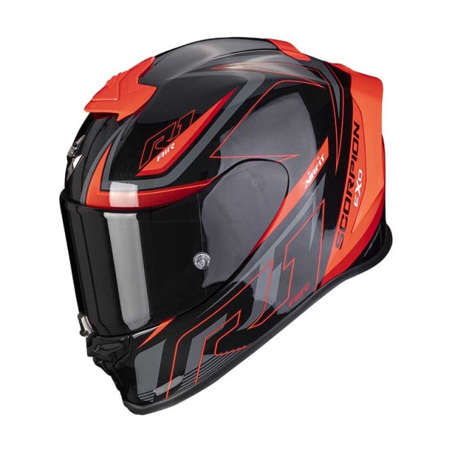 Casque intégral moto SCORPION EXO-R1 AIR GAZ Noir métal Rouge