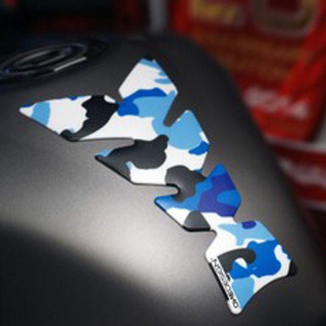 Protège réservoir moto PRINT CAMOUFLAGE BLEU