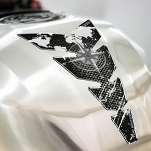 Protège réservoir moto PRINT BOUSSOLE Silver