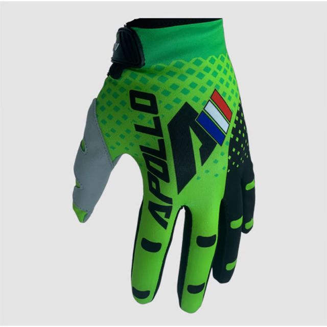 Gants moto cross APOLLO SKIN Vert