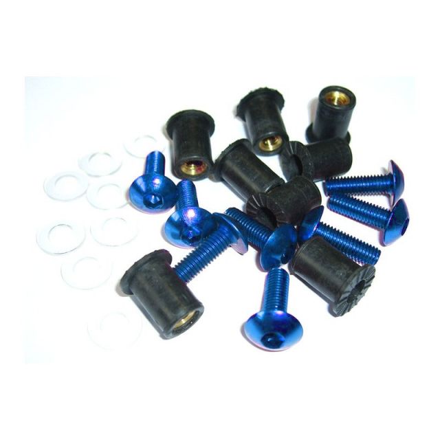 Kit vis bulle carenage moto BRAZOLINE Bleu