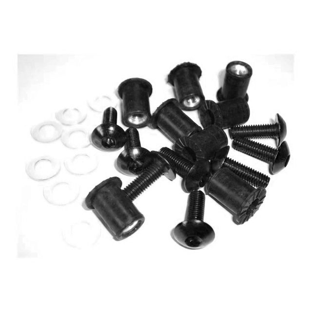 Kit vis bulle carenage moto BRAZOLINE Noir