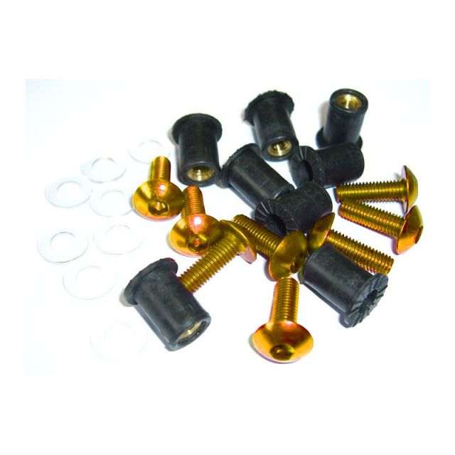 Kit vis bulle carenage moto BRAZOLINE Or