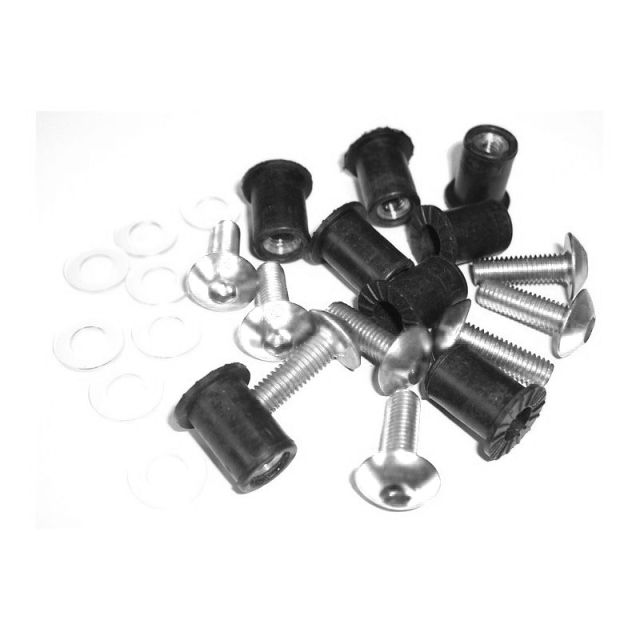Kit vis bulle carenage moto BRAZOLINE Silver