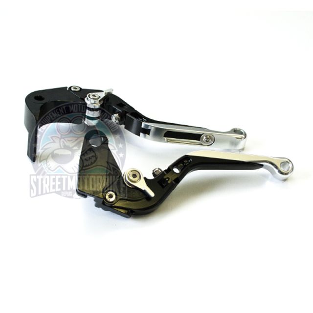 leviers moto Flip Up ajustable repliable SMB HONDA #14 Noir silver