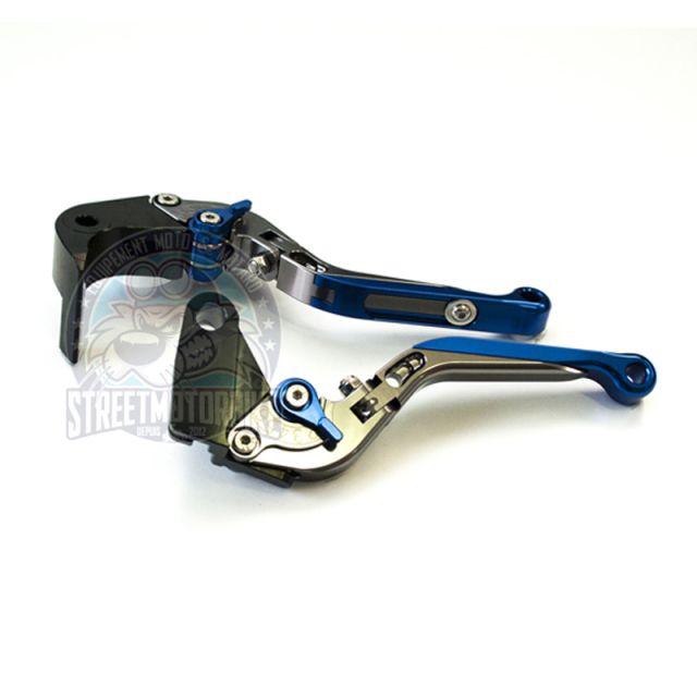 leviers moto Flip Up ajustable repliable SMB HONDA #14 Titane bleu