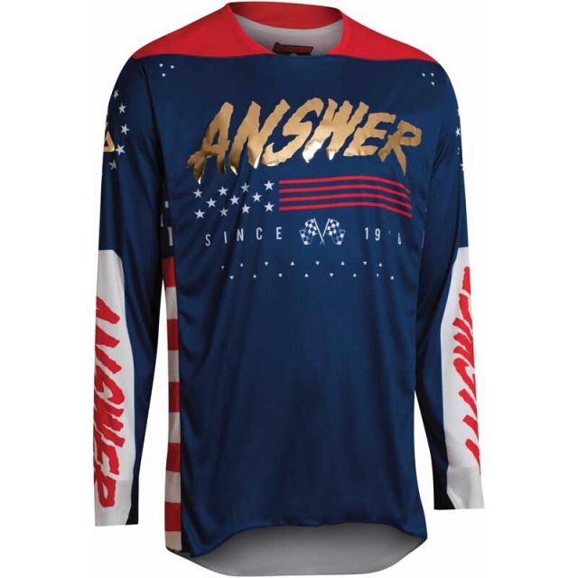 Maillot moto cross ANSWER A22 Elite Redzone bleu/rouge/blanc M