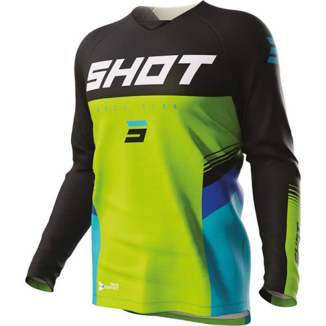 Maillot cross SHOT KID RAW TRACER Green