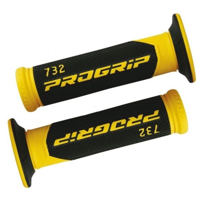 Paire de poignées moto PROGRIP 732 JAUNE