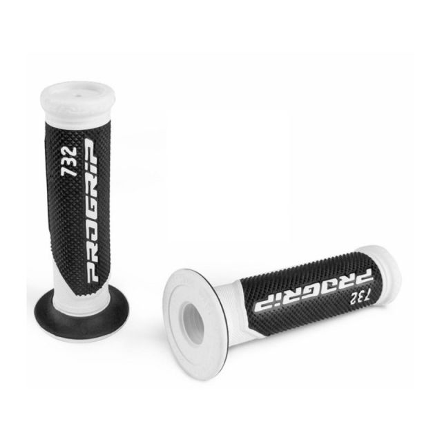 Paire de poignées moto PROGRIP 732 BLANC