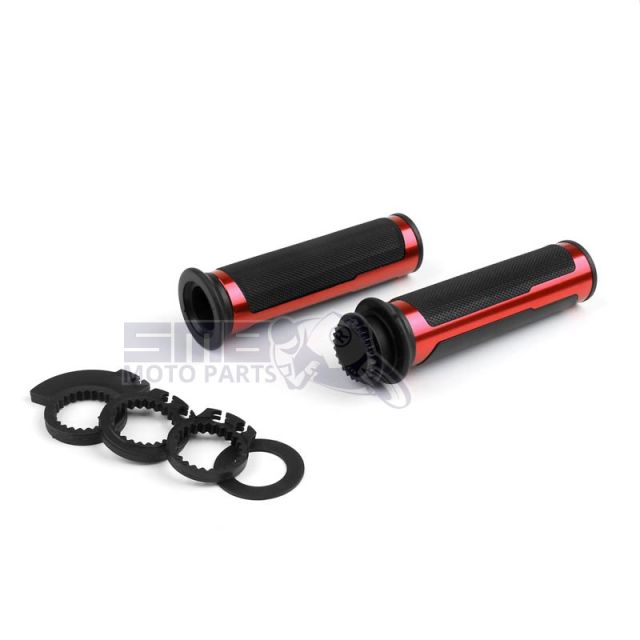 Poignées aluminium moto SMB MOTO PARTS D-LUXE Rouge