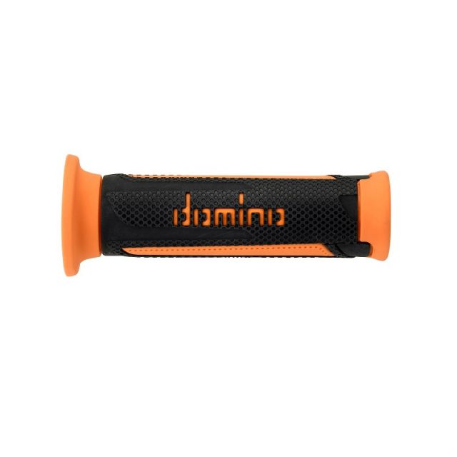 Revêtements poignées moto DOMINO A350 noir orange