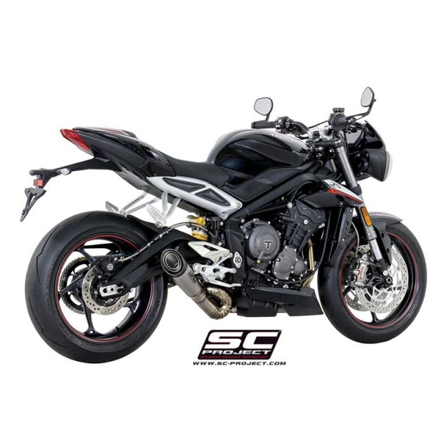 Silencieux SC PROJECT S1 TITANE TRIUMPH STREET TRIPLE 765 R / S / RS 660 A2 2017 - 2020