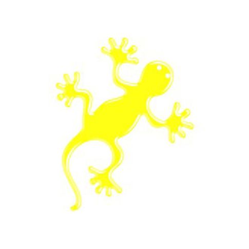 Label en 3D de forme LEZARD Jaune Fluorescent