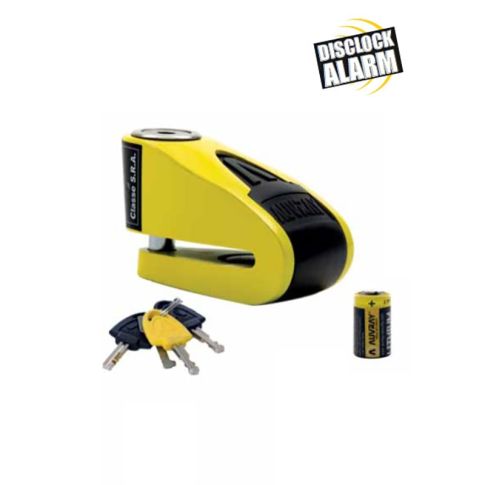 Antivol Bloc disque alarme moto AUVRAY B-LOCK-10 NOIR JAUNE CLASSE SRA 