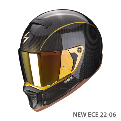 Casque intégral moto SCORPION HX1 Carbon SE Noir or