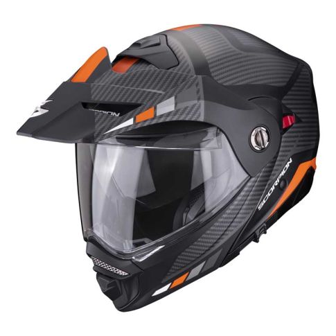 Casque moto modulable SCORPION ADX-2 CAMINO Noir mat Argent Orange