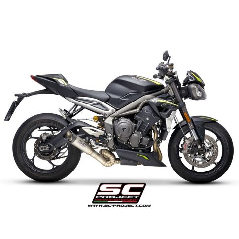 Silencieux moto SC PROJECT S1 Titane raccord S TRIUMPH STREET TRIPLE 765 S - R - RS  2020